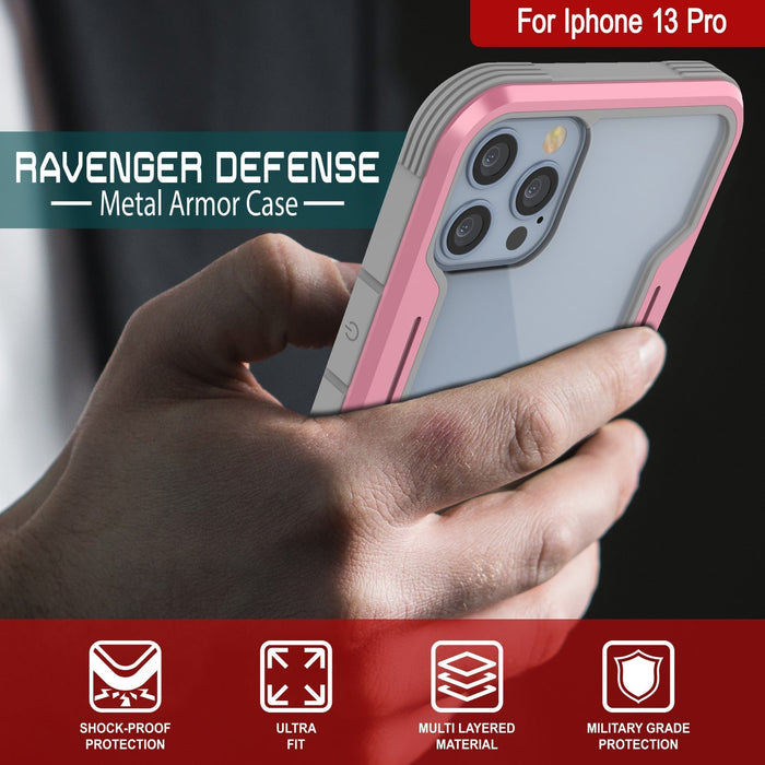 Punkcase iPhone 14 Pro Ravenger MAG Defense Case Protective Military Grade Multilayer Cover [Rose-Gold]