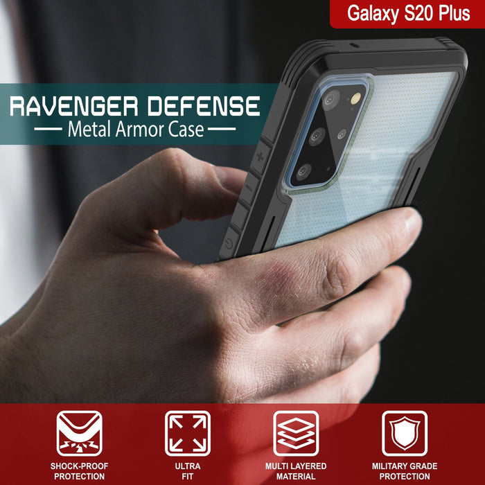 Punkcase S20+ Plus ravenger Case Protective Military Grade Multilayer Cover [Black] (Color in image: Grey-Black)