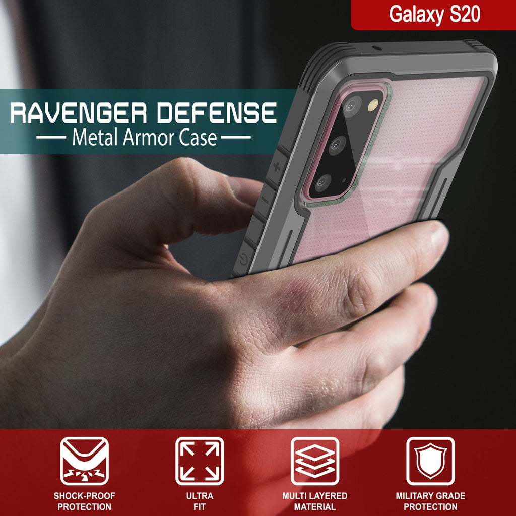 Punkcase S20 ravenger Case Protective Military Grade Multilayer Cover [Grey-Black] (Color in image: Red)