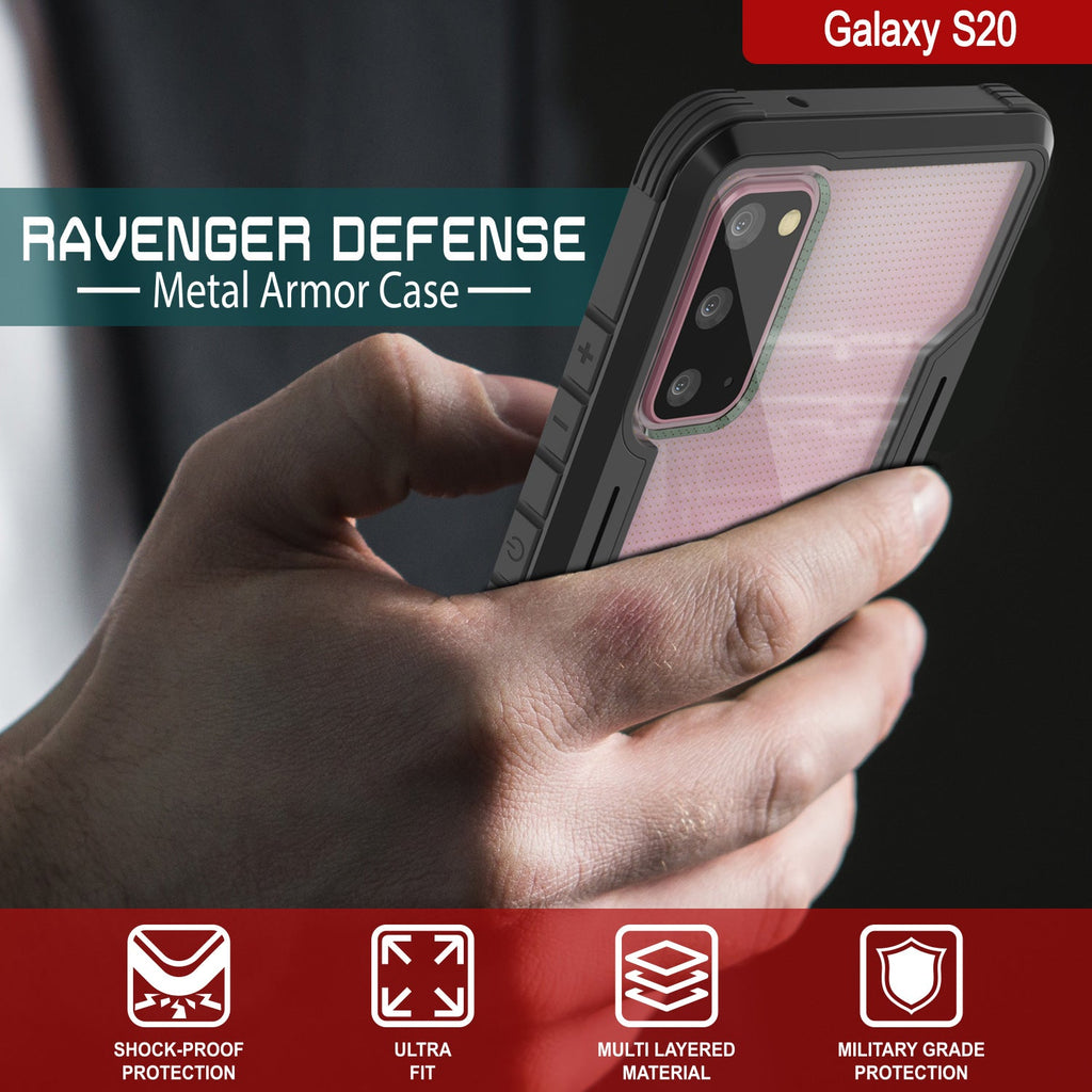 Punkcase S20 ravenger Case Protective Military Grade Multilayer Cover [Black] (Color in image: Grey-Black)