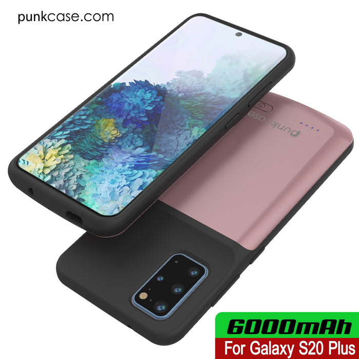 PunkJuice S20+ Plus Battery Case Rose - Fast Charging Power Juice Bank with 6000mAh (Color in image: All Black)