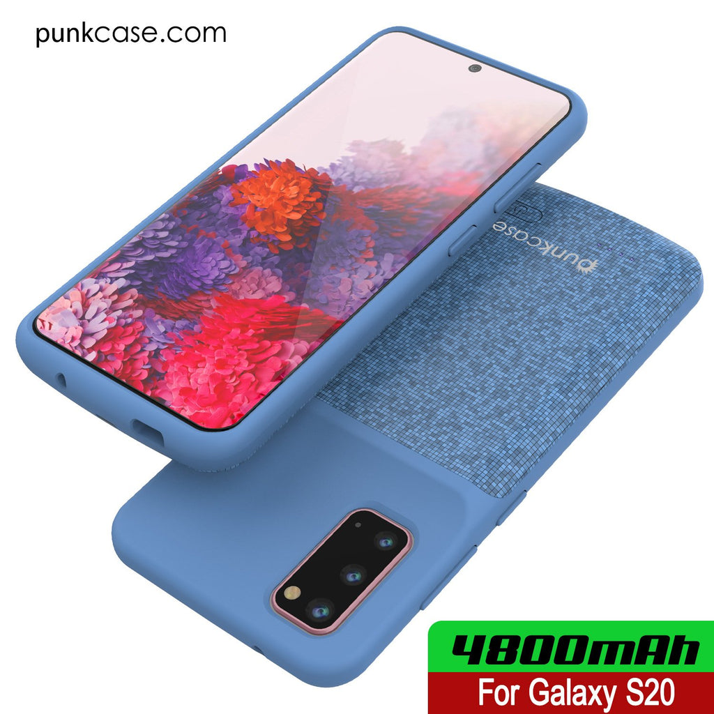 PunkJuice S20 Battery Case Patterned Blue - Fast Charging Power Juice Bank with 4800mAh (Color in image: All Blue)