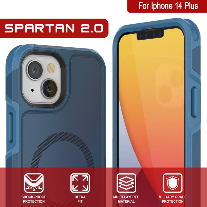 For Iphone 14 Plus SPARTAN 2.0 Y SHOCK-PROOF ULTRA MULTI LAYERED MILITARY GRADE PROTECTION FIT MATERIAL PROTECTION KY  (Color in image: Red)