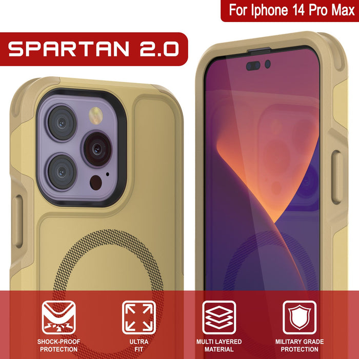 For Iphone 14 Pro Max SPARTAN 2.0 YM tj & SHOCK-PROOF ULTRA MULTI LAYERED MILITARY GRADE PROTECTION FIT MATERIAL PROTECTION (Color in image: Navy)