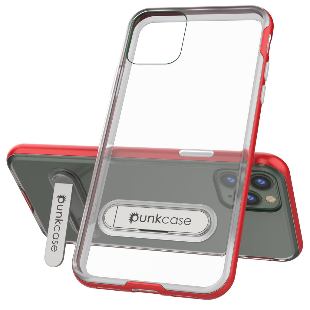iPhone 12 Pro Case, PUNKcase [LUCID 3.0 Series] [Slim Fit] Protective Cover w/ Integrated Screen Protector [Red] (Color in image: Silver)