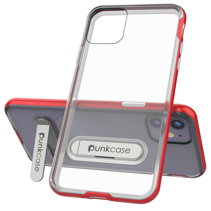 iPhone 11 Case, PUNKcase [LUCID 3.0 Series] [Slim Fit] Armor Cover w/ Integrated Screen Protector [Red] (Color in image: Silver)