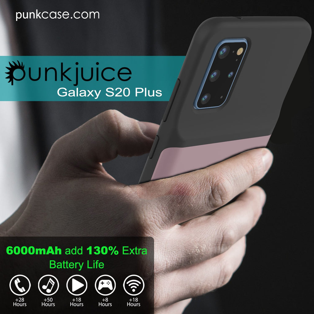 PunkJuice S20+ Plus Battery Case Rose - Fast Charging Power Juice Bank with 6000mAh (Color in image: All Blue)