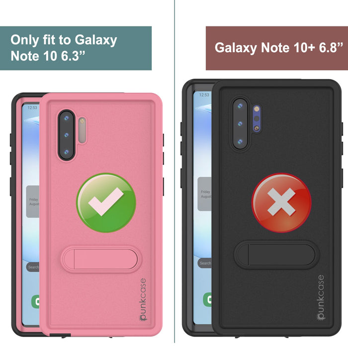 PunkCase Galaxy Note 10 Waterproof Case, [KickStud Series] Armor Cover [Pink] (Color in image: Purple)