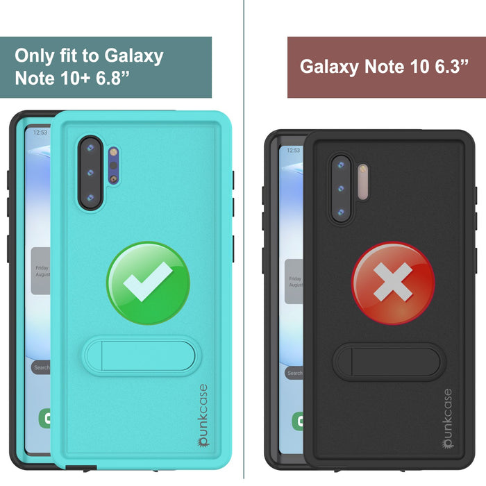 PunkCase Galaxy Note 10+ Plus Waterproof Case, [KickStud Series] Armor Cover [Teal] (Color in image: Purple)