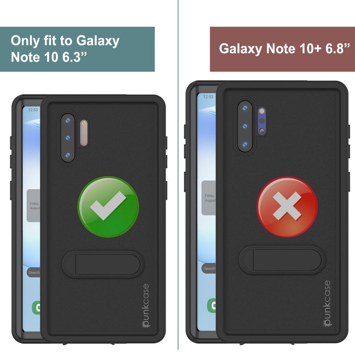 PunkCase Galaxy Note 10 Waterproof Case, [KickStud Series] Armor Cover [Black] (Color in image: Purple)