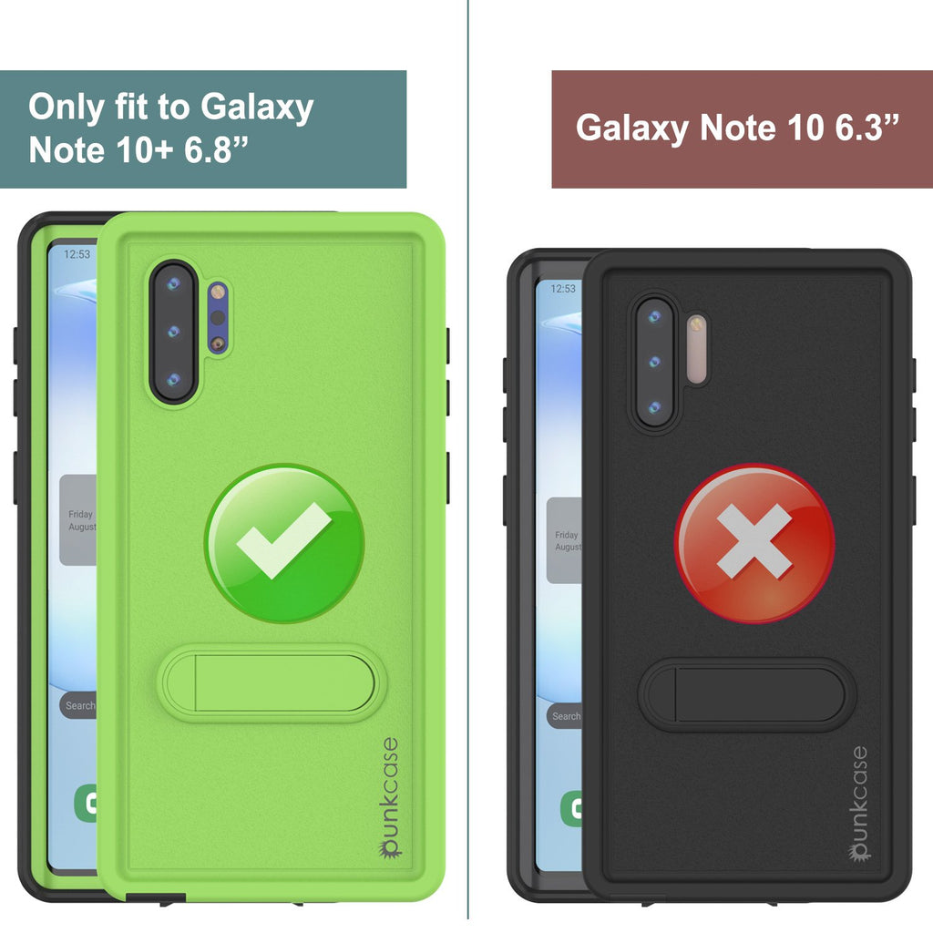 PunkCase Galaxy Note 10+ Plus Waterproof Case, [KickStud Series] Armor Cover [Light-Green] (Color in image: Purple)