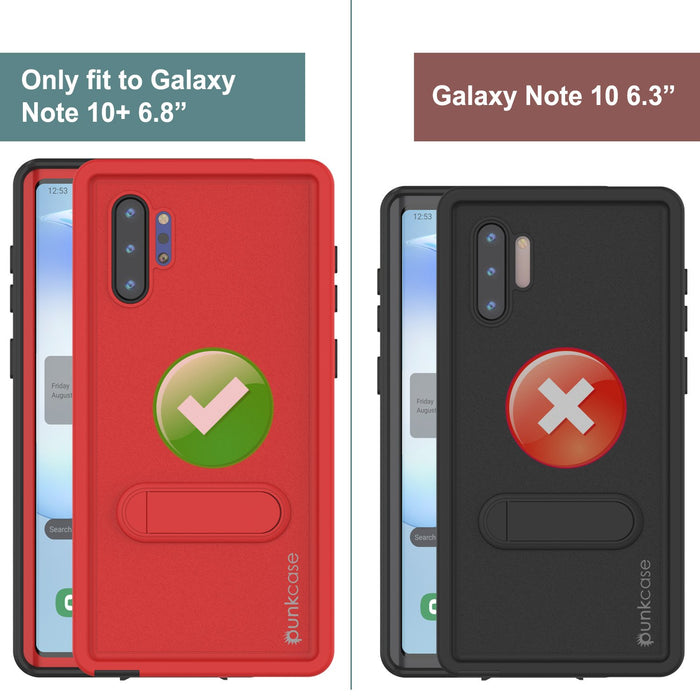 PunkCase Galaxy Note 10+ Plus Waterproof Case, [KickStud Series] Armor Cover [Red] (Color in image: Purple)