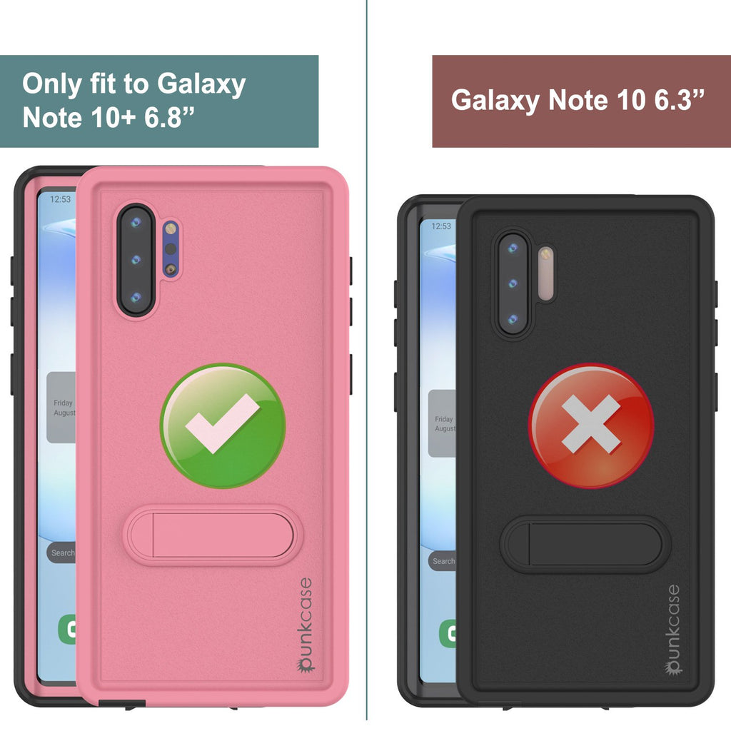 PunkCase Galaxy Note 10+ Plus Waterproof Case, [KickStud Series] Armor Cover [Pink] (Color in image: Purple)