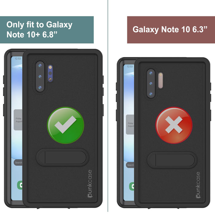 PunkCase Galaxy Note 10+ Plus Waterproof Case, [KickStud Series] Armor Cover [Black] (Color in image: Purple)