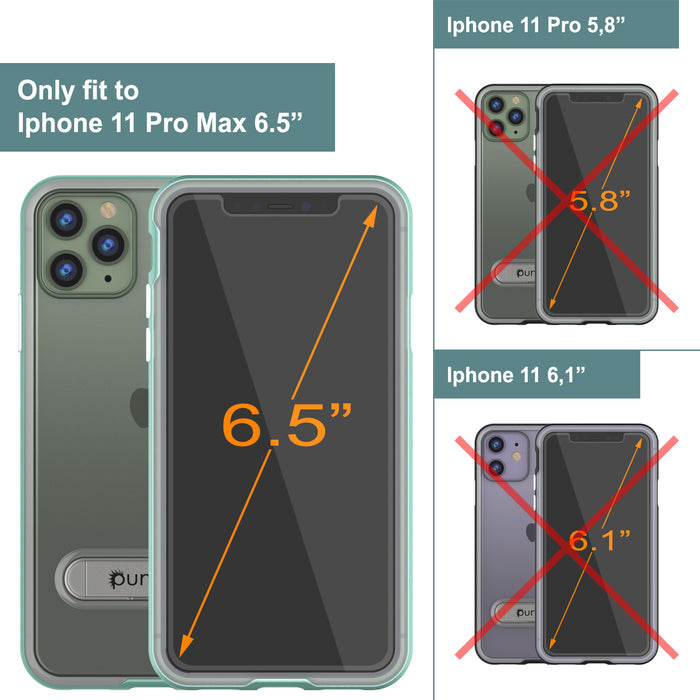iPhone 11 Pro Max Case, PUNKcase [LUCID 3.0 Series] [Slim Fit] Armor Cover w/ Integrated Screen Protector [Teal] (Color in image: Silver)