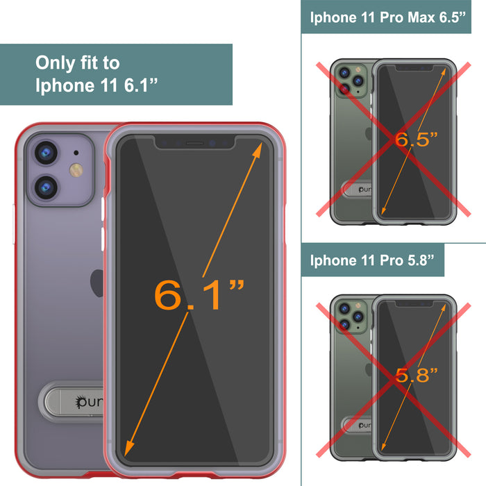 iPhone 11 Case, PUNKcase [LUCID 3.0 Series] [Slim Fit] Armor Cover w/ Integrated Screen Protector [Red] (Color in image: Teal)