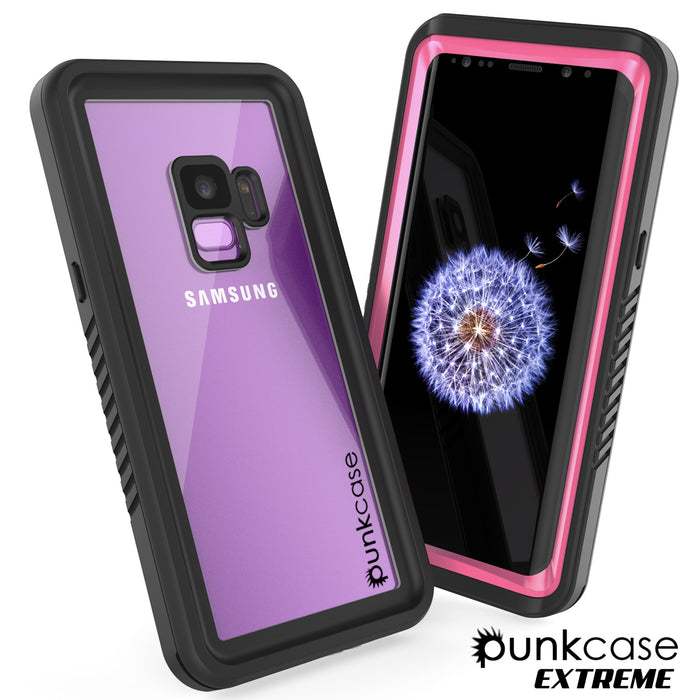 Galaxy S9 Waterproof Case, Punkcase [Extreme Series] [Slim Fit] [IP68 Certified] [Shockproof] [Snowproof] [Dirproof] Armor Cover W/ Built In Screen Protector for Samsung Galaxy S9 [Pink] 