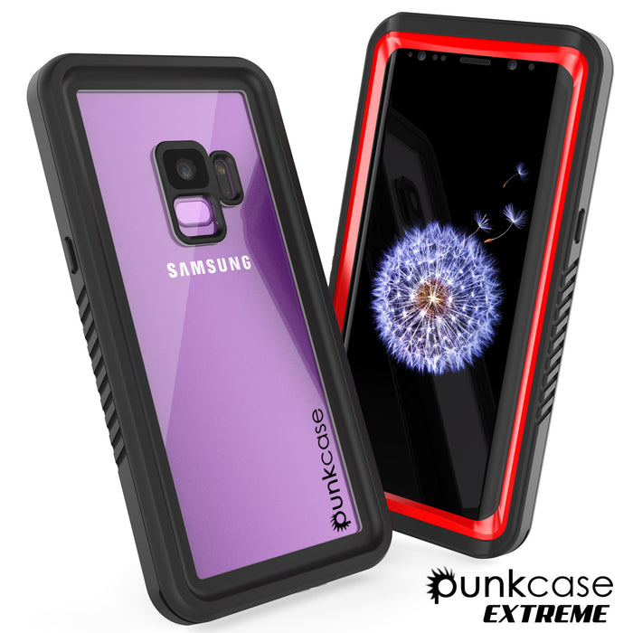 Galaxy S9 PLUS Waterproof Case, Punkcase [Extreme Series] [Slim Fit] [IP68 Certified] [Shockproof] [Snowproof] [Dirproof] Armor Cover W/ Built In Screen Protector for Samsung Galaxy S9+ [Red] 