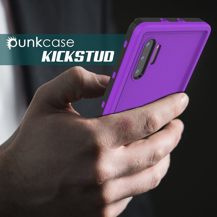 PunkCase Galaxy Note 10 Waterproof Case, [KickStud Series] Armor Cover [Purple] (Color in image: Red)