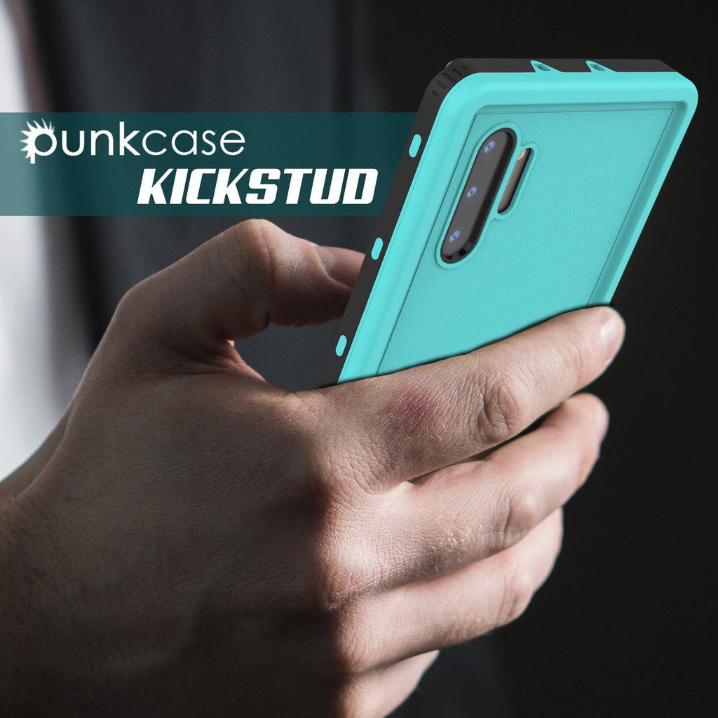 PunkCase Galaxy Note 10 Waterproof Case, [KickStud Series] Armor Cover [Teal] (Color in image: Light Green)