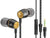 Wired 3.5MM Headphones Earphones, Ghostek Turbine Black Series Wired Earbuds | Built-In Microphone (Color in image: black)