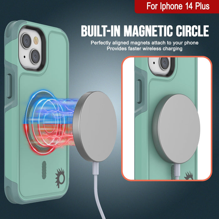 For Iphone 14 Plus Built-in MAGNETIC CIRCLE id magnets attach to your phone wireless charging (Color in image: Yellow)