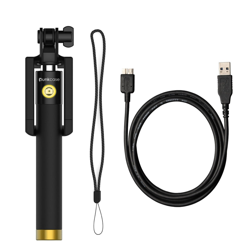 Selfie Stick - Gold, Extendable Monopod with Built-In Bluetooth Remote Shutter (Color in image: Gold)