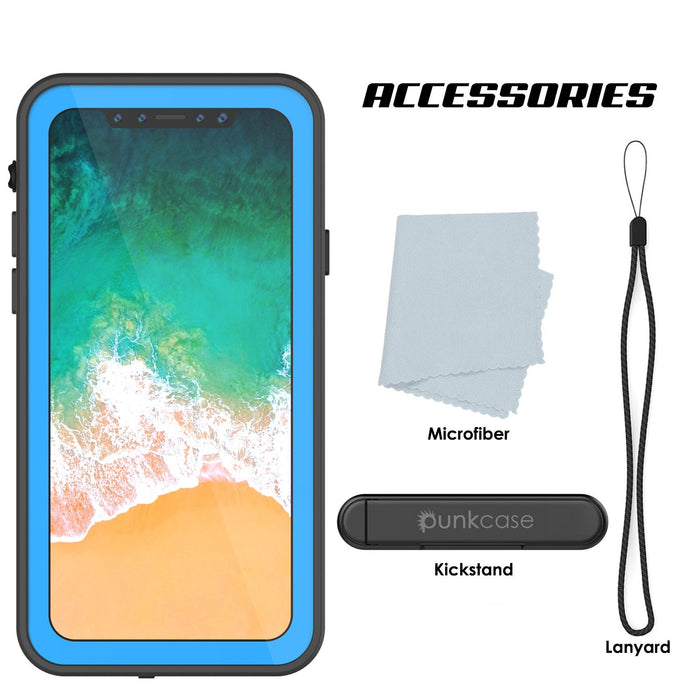 iPhone X Waterproof IP68 Case, Punkcase [Light blue] [StudStar Series] [Slim Fit] [Dirtproof] (Color in image: purple)