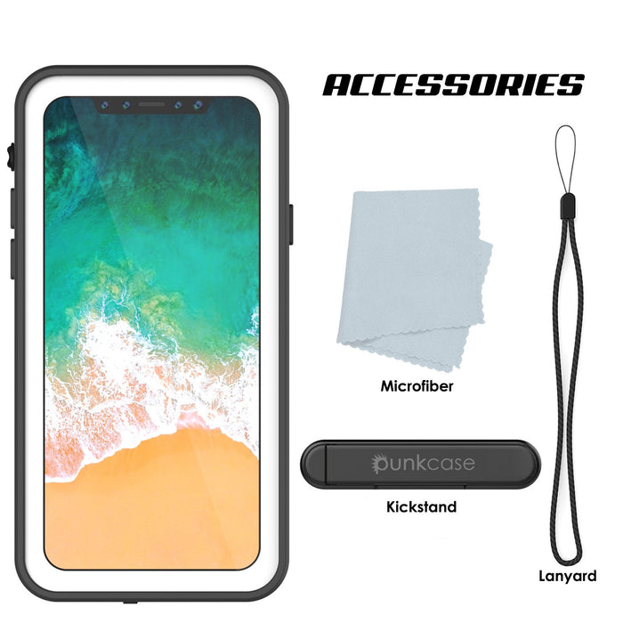 iPhone X Waterproof IP68 Case, Punkcase [White] [StudStar Series] [Slim Fit] [Dirtproof] (Color in image: teal)