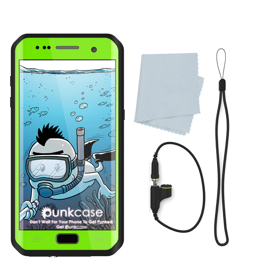 Galaxy S7 EDGE Waterproof Case PunkCase StudStar Light Green Thin 6.6ft Underwater IP68 ShockProof (Color in image: purple)