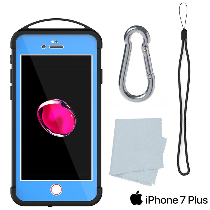 iPhone 8+ Plus Waterproof Case, Punkcase ALPINE Series, Light Blue | Heavy Duty Armor Cover (Color in image: purple)
