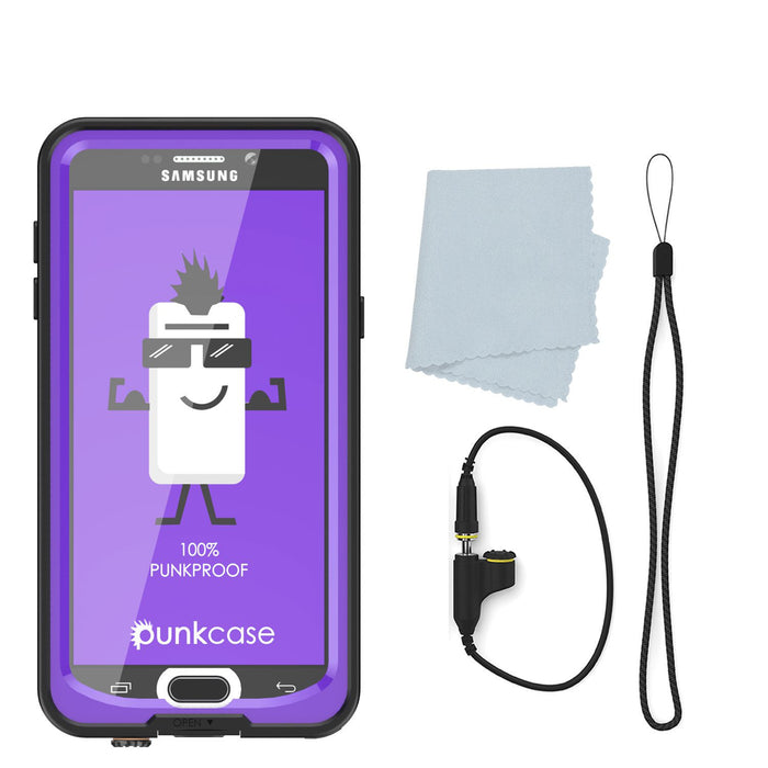 Galaxy Note 5 Waterproof Case, PunkCase StudStar Purple Shock/Dirt/Snow Proof | Lifetime Warranty (Color in image: black)