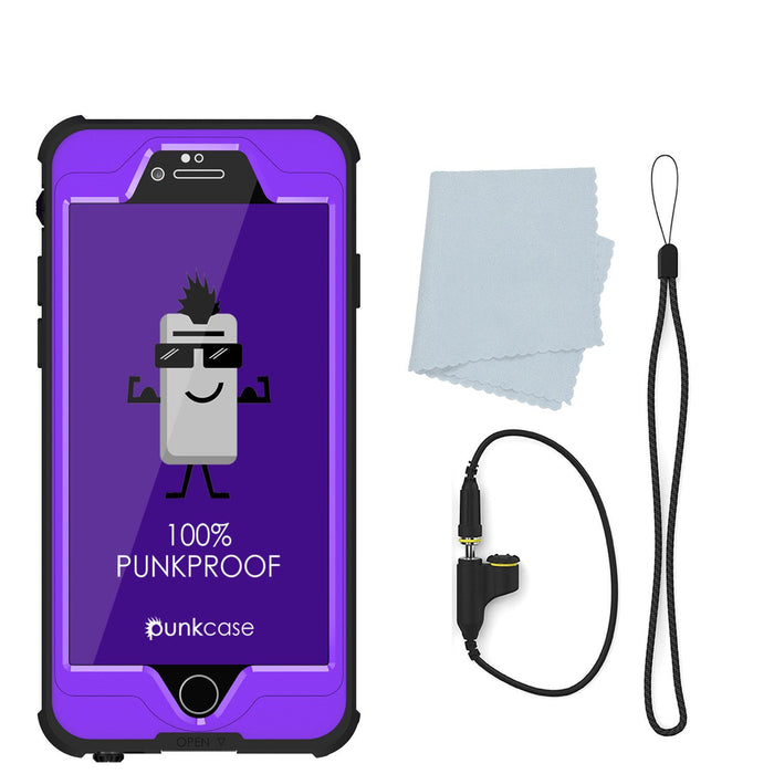 iPhone 6S+/6+ Plus Waterproof Case, PUNKcase StudStar Purple w/ Attached Screen Protector | Warranty (Color in image: light green)