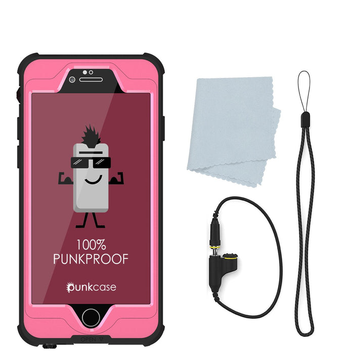 iPhone 6S+/6+ Plus Waterproof Case, PUNKcase StudStar Pink w/ Attached Screen Protector | Warranty (Color in image: red)