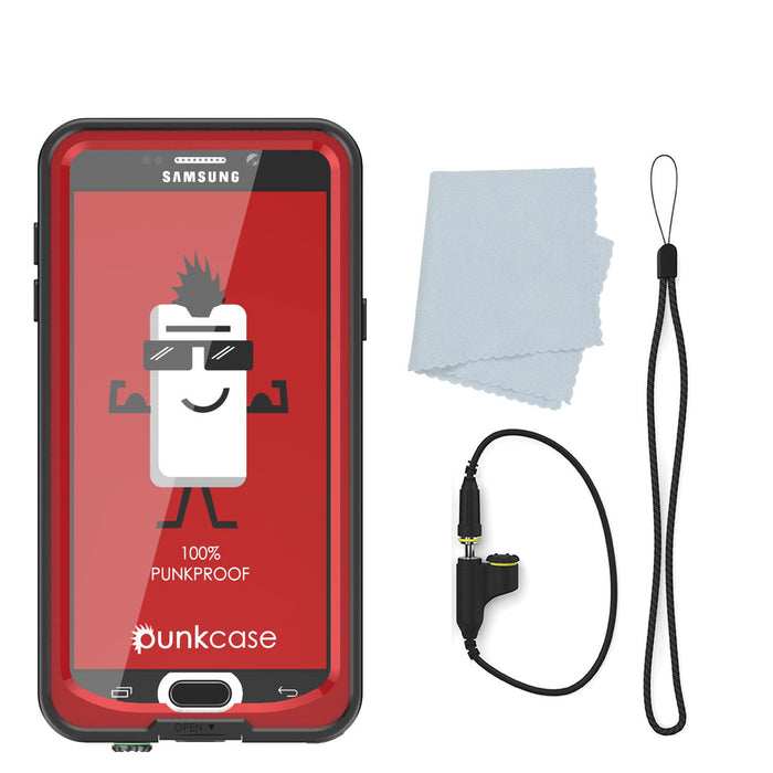 Galaxy Note 5 Waterproof Case, Punkcase StudStar Red Water/Shock/Dirt/Snow Proof | Lifetime Warranty (Color in image: black)