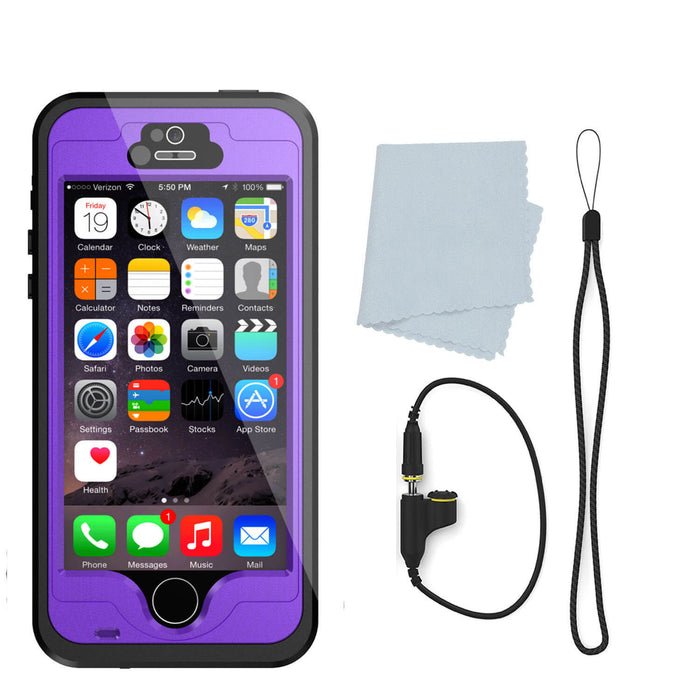 iPhone 5S/5 Waterproof Case, PunkCase StudStar Purple Case Water/Shock/Dirt Proof | Lifetime Warranty (Color in image: red)