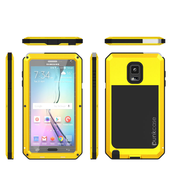 Note 4 Case, Punkcase® METALLIC Series NEON w/ TEMPERED GLASS | Aluminum Frame (Color in image: Gold)