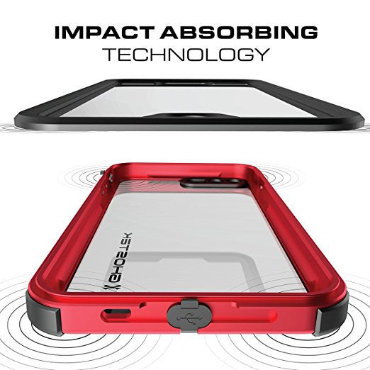 iPhone 7+ Plus Waterproof Case, Ghostek® Atomic 3.0 Teal Series (Color in image: Red)