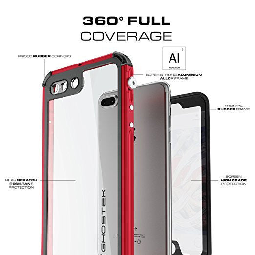iPhone 7+ Plus Waterproof Case, Ghostek® Atomic 3.0 Black Series | Underwater | Touch-ID (Color in image: Gold)