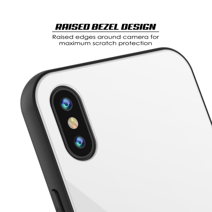 iPhone X Case, Punkcase GlassShield Ultra Thin Protective 9H Full Body Tempered Glass Cover W/ Drop Protection & Non Slip Grip for Apple iPhone 10 [White] (Color in image: Black)