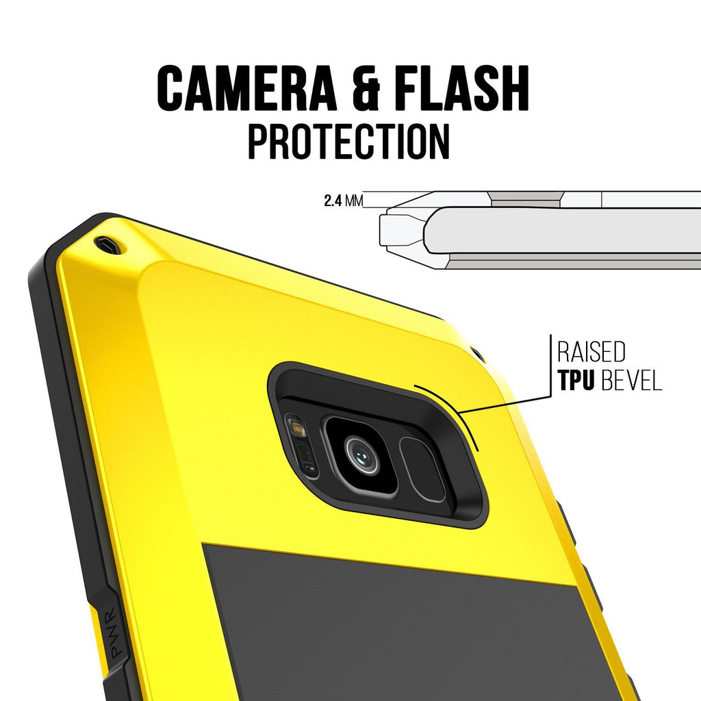Galaxy Note 8  Case, PUNKcase Metallic Neon Shockproof  Slim Metal Armor Case (Color in image: black)
