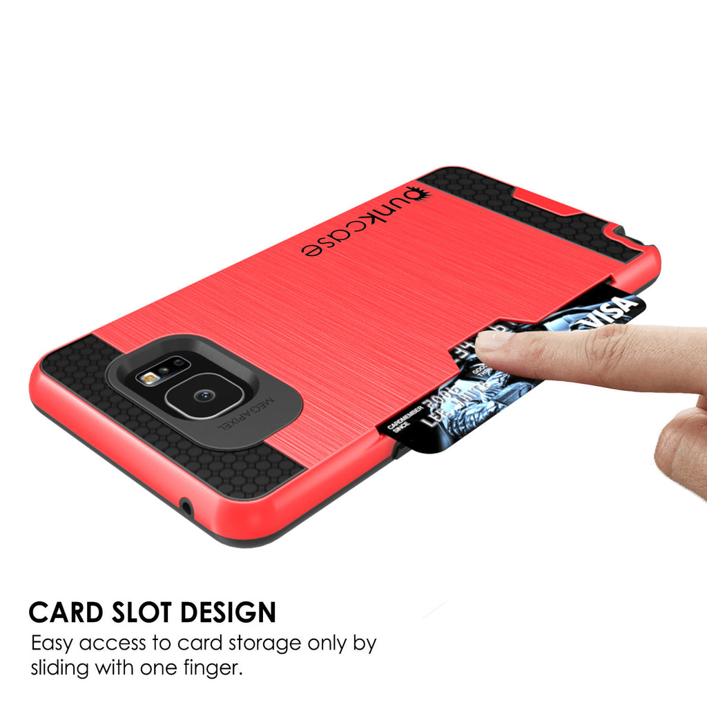 Galaxy Note 5 Case PunkCase SLOT Red Series Slim Armor Soft Cover Case w/ Tempered Glass (Color in image: Gold)