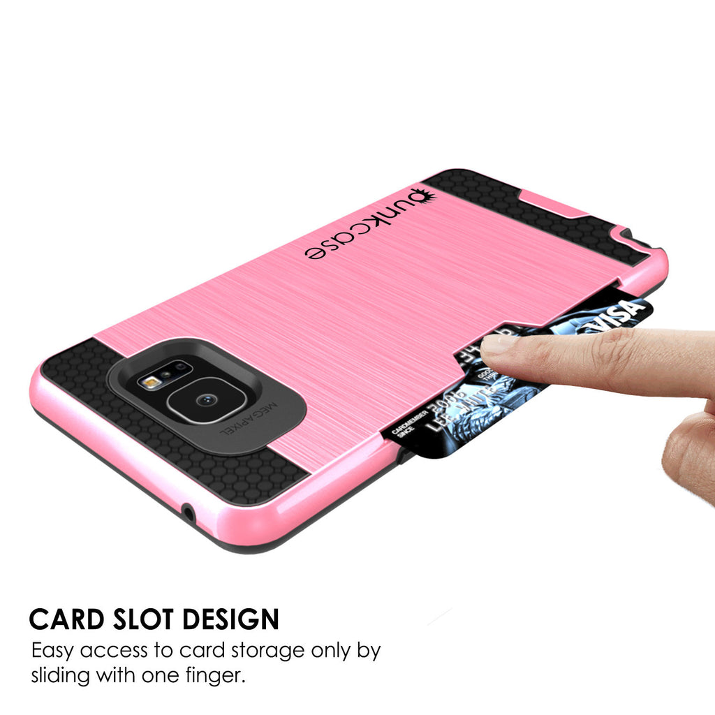 Galaxy Note 5 Case PunkCase SLOT Pink Series Slim Armor Soft Cover Case w/ Tempered Glass (Color in image: Gold)