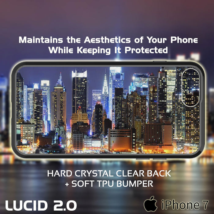 iPhone 8+ Plus Case Punkcase® LUCID 2.0 Black Series w/ PUNK SHIELD Screen Protector | Ultra Fit (Color in image: light blue)