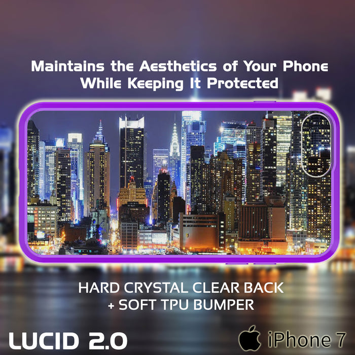 iPhone 7+ Plus Case Punkcase® LUCID 2.0 Purple Series w/ PUNK SHIELD Screen Protector | Ultra Fit (Color in image: pink)