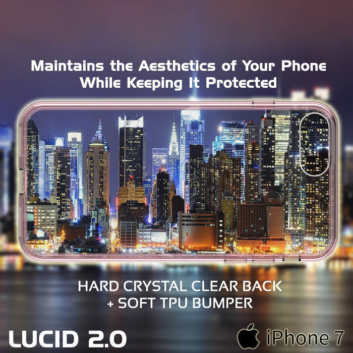 iPhone 8+ Plus Case Punkcase® LUCID 2.0 Crystal Pink Series w/ SHIELD Screen Protector | Ultra Fit (Color in image: light blue)