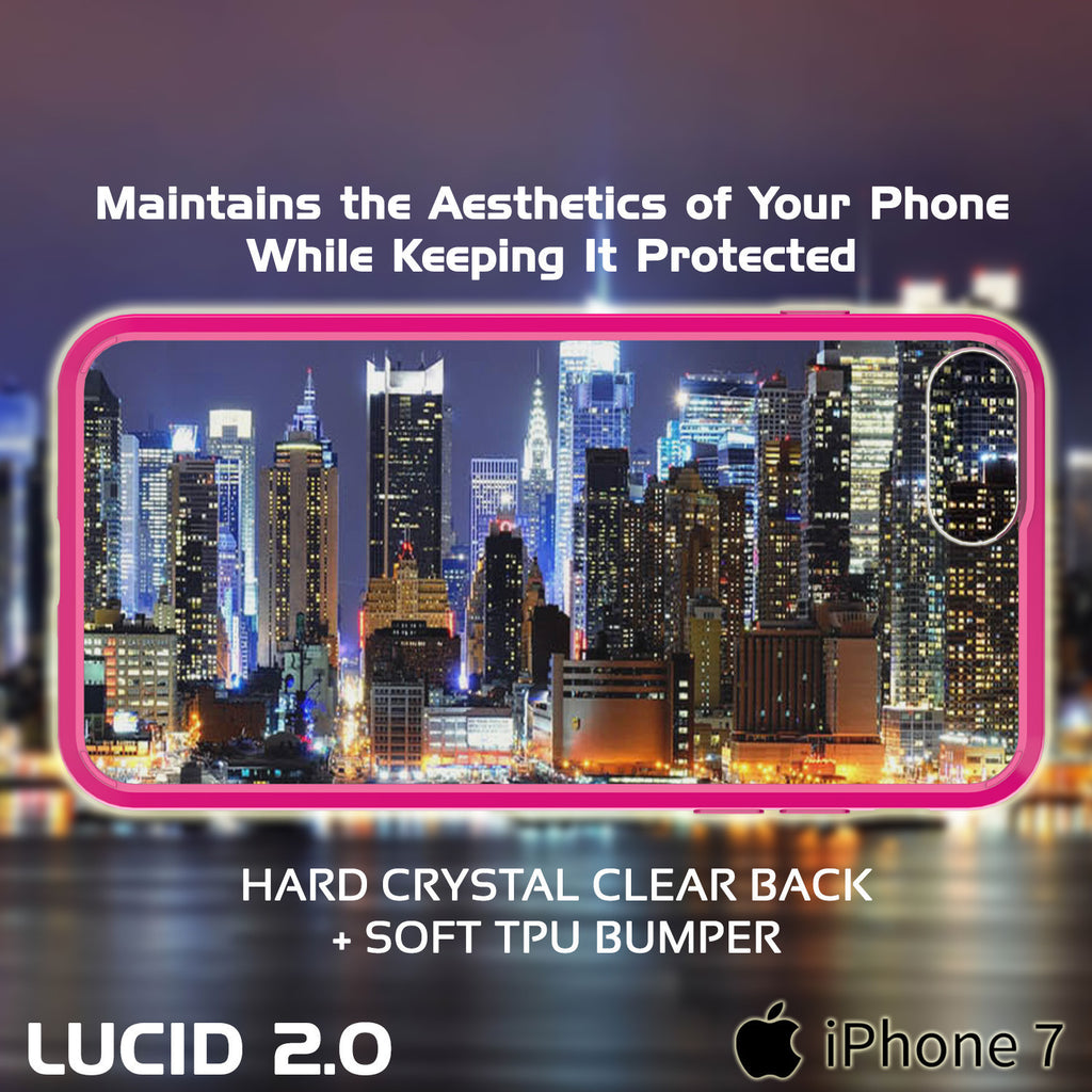iPhone 7+ Plus Case Punkcase® LUCID 2.0 Pink Series w/ PUNK SHIELD Screen Protector | Ultra Fit (Color in image: light blue)