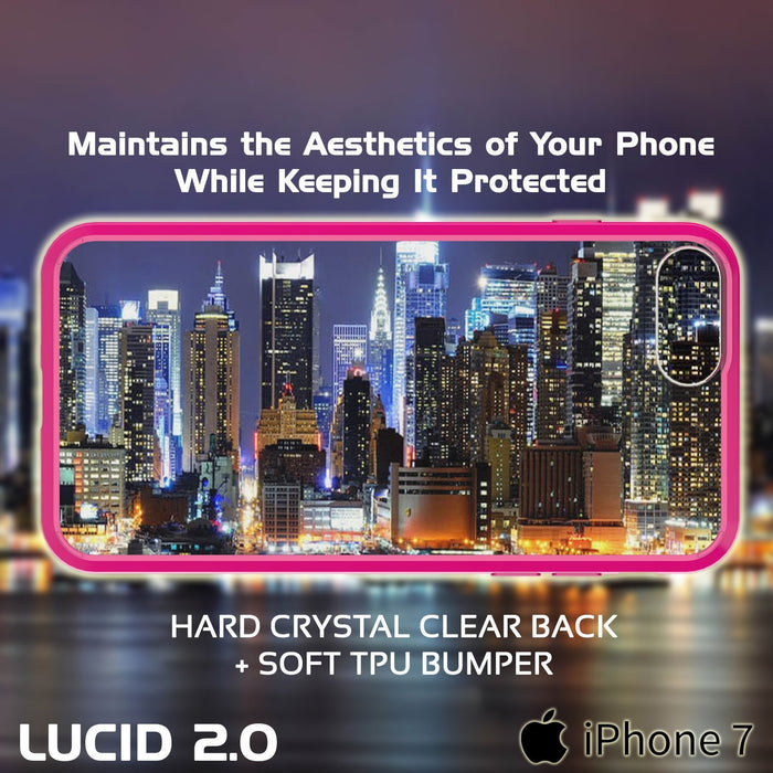iPhone 8+ Plus Case Punkcase® LUCID 2.0 Pink Series w/ PUNK SHIELD Screen Protector | Ultra Fit (Color in image: light blue)