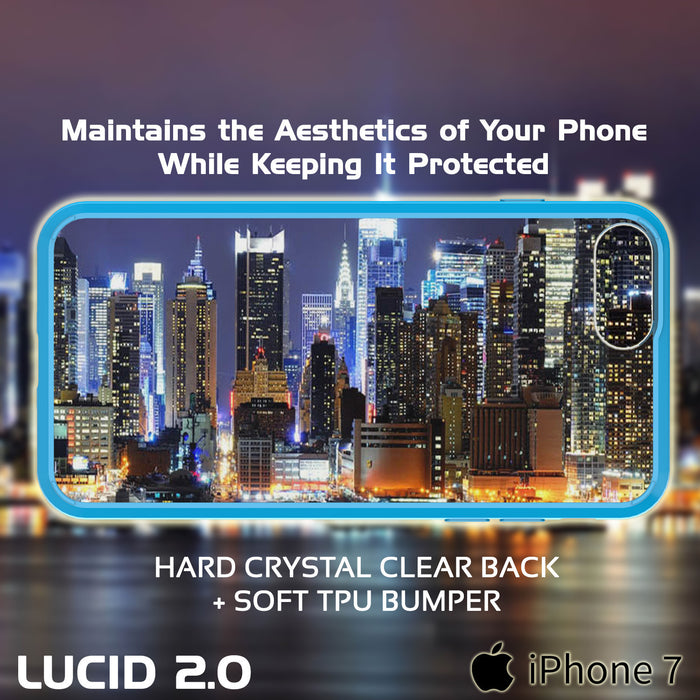 iPhone 7 Case Punkcase® LUCID 2.0 Light Blue Series w/ PUNK SHIELD Screen Protector | Ultra Fit (Color in image: pink)