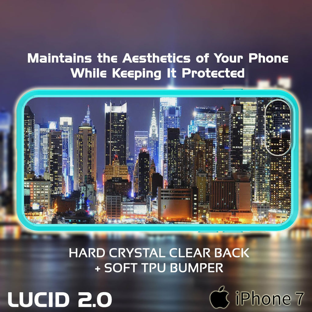 iPhone 8+ Plus Case Punkcase® LUCID 2.0 Teal Series w/ PUNK SHIELD Screen Protector | Ultra Fit (Color in image: pink)